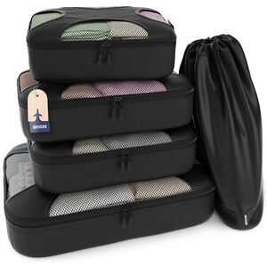 5 Set Packing Cubes for Travel – Luggage Organizer & Suitcase Bags with